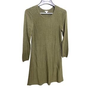 J Jill Womens Knit SWeater Dress Crew Neck Long Sleeve Midi Shift Size Small P